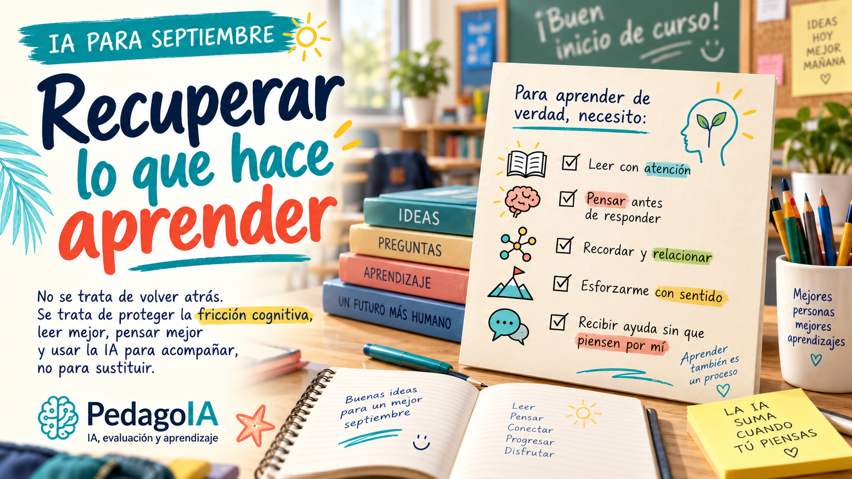 No necesitamos volver atrás: recuperar lo que hace aprender con lectura, atención, fricción cognitiva e IA